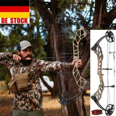 Jagd Compound Bogen Set Jagdbogen Einstellbar 19-70lbs Bogenschießen Sportbogen - Bild 1 von 4