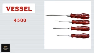 VESSEL OEM 4500 Power Grip Screwdriverdrivers -5.5,6,8,9,+1,2,3,4 75-200mm Japan - Picture 1 of 19