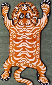 Tibetan Tiger Rugs 3x5 Feet Handmade 100% Woolen Hand Tufted For Home Decoration - Picture 1 of 12