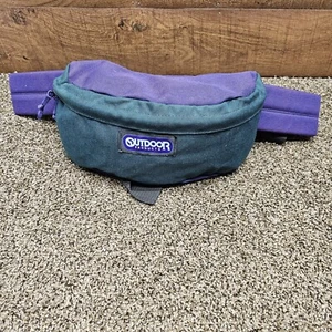 Outdoor Products Vintage 90s Fanny Pack Waist Sack Hiking Green Purple EUC - Picture 1 of 4