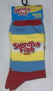 Calcetines de tripulación de novedad sueca a rayas de pescado, talla 6-12 - Imagen 1 de 5