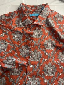 Tori Richard Brick Red Tropical Button Down Shirt - Gr. XL - Top Zustand - Bild 1 von 13