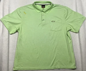 Greg Norman Tasso Elba Five Iron Polo Shirt Men's XL Green Striped Shark Logo - Picture 1 of 9