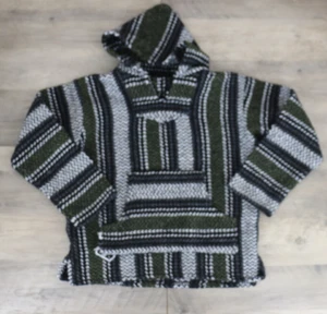 Youth Boys Size Large Baja Joe Hoodie Knit Black Green White - Picture 1 of 5