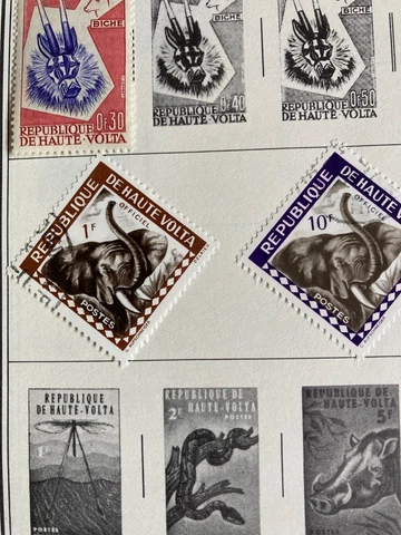 3 Vintage 1960s Upper Volta postage stamps Cover