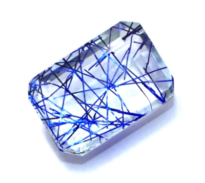 40.20 CT Natürlich Blau Strahlende Quarz Smaragd Schliff Dublette Zertifiziert - Bild 1 von 4