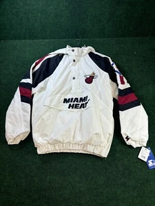 Miami Heat Starter The Pro III Quarter-Zip Hoodie Jacket Size Medium - Picture 1 of 8