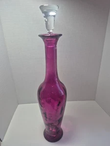 "Decantador de vidrio soplado vintage Pier 1 botella púrpura Flash Genie - 19 1/4"" de alto ***" - Imagen 1 de 12
