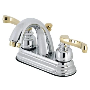 KB5614FL 4 Zoll Mittelgarnitur Badarmatur, Chrom poliert/Messing poliert - Bild 1 von 9