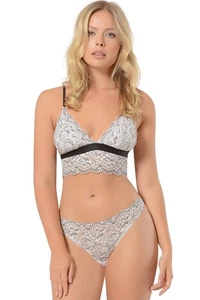 Damen BH Set – nicht gepolstert ohne Bügel mit String Tanga Dessous 4622 - Bild 1 von 1