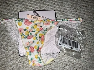 Victoria Secret Stretch Satin Lemon Yellow Bikini Panty XL - Picture 1 of 3