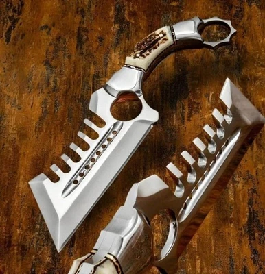 AK CUBIERTOS PERSONALIZADOS HECHOS A MANO ACERO INOXIDABLE CUCHILLO INTELIGENTE PROTECTOR DE ACERO Y STAG Foto 1 de 2