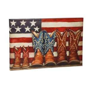 Patriotic Cowboy Boots Outdoor Canvas 24"x36" - Picture 1 of 4