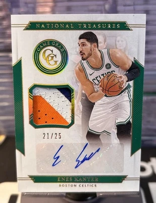 2019-20 National Treasures Game Gear Auto Enes Kanter 3 Color Patch /25 SSP - Image 1 of 2