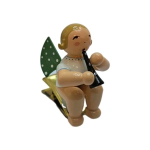 Christbaumengel Engel mit Klarinette auf Klemme blond - Wendt & Kühn Rarität NEU - Picture 1 of 2