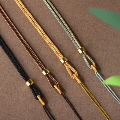 Collar colgante de cuerda de 8 hilos azul oscuro trenzado a mano 4 piezas Foto 1 de 4