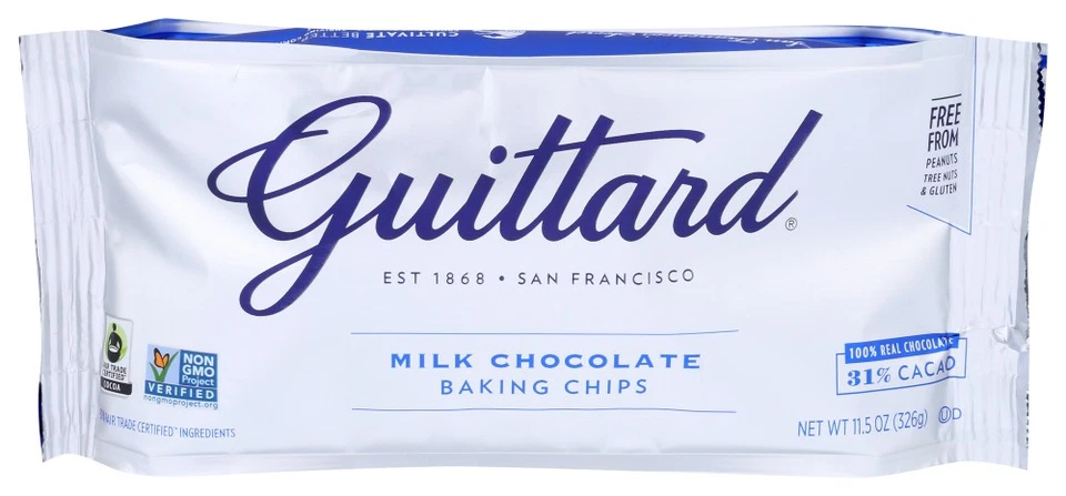 Guittard Real Milk Chocolate Baking Chips 11.5oz Bag Pack of 4