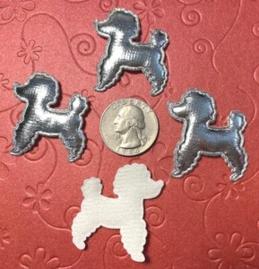 40 Stck. x 1,25 Zoll gepolstert glänzend silber Filz Pudel Applikationen/Hund/Babyparty ST647 - Bild 1 von 2