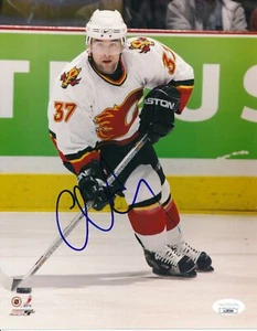 Chris Drury Calgary Flames signed/signiert 8x10 Foto JSA 157643 - Bild 1 von 2