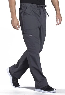 Cherokee Workwear Scrubs Men tapered Leg Drawstring Cargo Pant WW190 PWT Nav S - Image 1 of 4