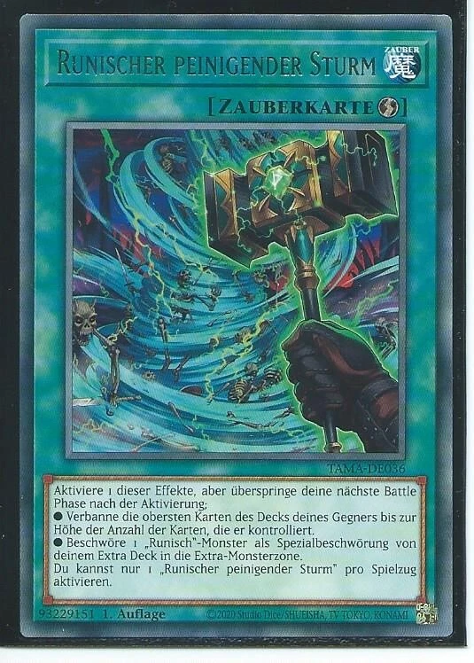 YU GI OH RUNISCHER PEINIGENDER STURM  TAMA-DE036  RARE 1.AUFLAGE - Bild 1 von 1