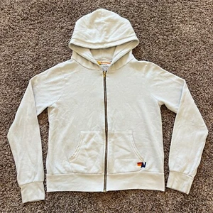 Aviator Nation Another Day in Paradise White Hoodie Small Stained - Bild 1 von 10