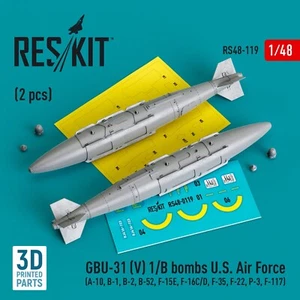 GBU-31 (V) 1/B bombs U.S. Air Force (2pcs) for Scale model 1:48 ResKit RS48-0119 - Picture 1 of 3
