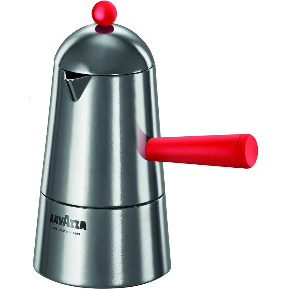 Lavazza Cafetera Carmencita Pop Mango Rojo De 6 Tazas Aluminio Pulido - Imagen 1 de 1