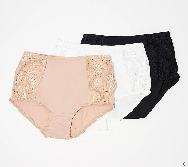 Breezies Conjunto de 3 Bragas Calzoncillos de Encaje Soporte Suave-Básico-Mediano-NUEVO-A351931 Foto 1 de 1