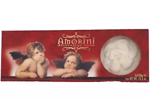 Amorini Decorative Soap 3 Pc Set White Round Bars w/ Cherubs Angels Italy VTG - Picture 1 of 5