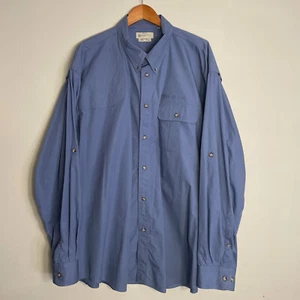 Beretta Shooting Shirt Mens 2XL Blue Vented Hunting Long Sleeve Patch TM Roll Up - Picture 1 of 16