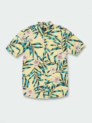 VOLCOM Men's S/S Button Shirt TROPICAL HIDEOUT - Glimmer Yellow - Small - NWT - Image 1 of 2