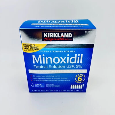 Kirkland Minoxidil 5% Extra Strength Men Hair Regrowth Solution 6 Month - Image 1 of 4