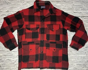 Vintage Pendleton Plaid Wool Mackinaw Cruiser Jacket Mens M Large Field Coat - Picture 1 of 9