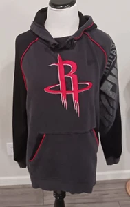 HOUSTON ROCKETS Adidas Hoodie Men’s Black W/Red Logo Pull Over Sweatshirt Size S - Picture 1 of 16