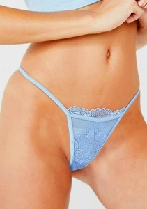 Tanga de Encaje Azul Bebé Pantias Transparentes Cuerda G Tanga Ropa Interior OS S M L - Imagen 1 de 6