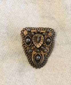 Clip de Vestido Grande Vintage Art Nouveau Dorado Tono Plata F9 - Imagen 1 de 4