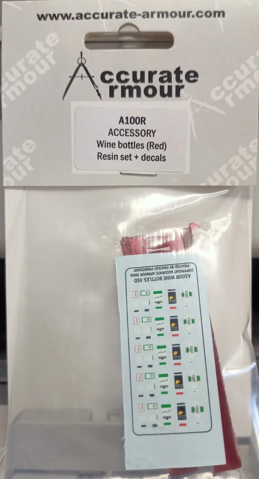 MODELLISMO- Wine bottles (red)  - ACCURATE ARMOUR A100R 1/35 scale - Immagine 1 di 1