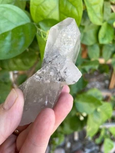 Black Phantom Lemurian Seed Quartz Twinned Point 107g 85mm Reiki Healing Crystal - Picture 1 of 12