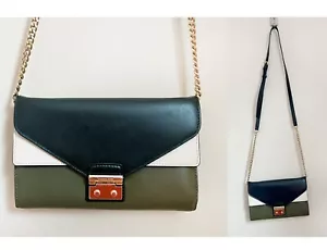 Portafoglio a tracolla Michael Kors Sloan in pelle tricolore con catena - Foto 1 di 17