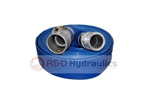 Manguera de descarga de agua | 1-1/2" x 50 pies | con accesorios Camlock | azul - Imagen 1 de 2