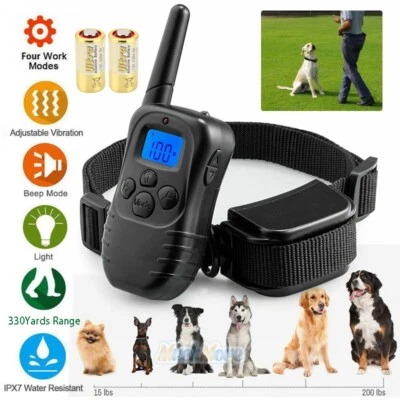 LINEBA® 1200FT Pet Dog Training Collar Waterproof Electric Shock with Remote 4 Mode