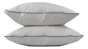 Duck Feather and Down Pillow Pair  Anti Allergy Cotton Case Deluxe Quality  x 2 - Picture 1 of 7