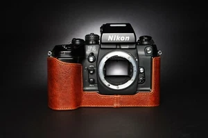 Genuine Real Leather Half Camera Case Bag Cover for Nikon F4 Film Camera - Picture 1 of 24