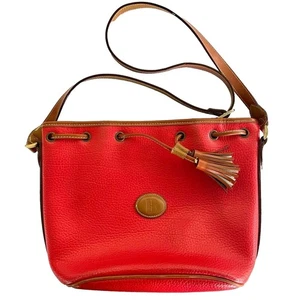 Borsa a tracolla Graciano in pelle rossa arancione secchiello monogramma lettera B - Foto 1 di 10