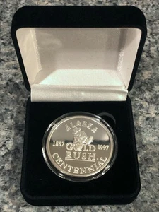 1997 Alaska Gold Rush Centennial 1oz .999 Fine Silver Round EXTREM SELTEN - Bild 1 von 5
