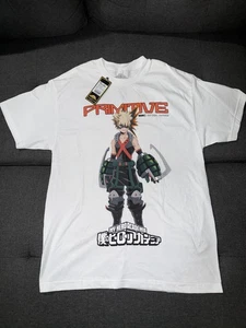 Primitive x My Hero Academia Bakugo T-Shirt White Size L Large Katsuki Anime MHA - Foto 1 di 6