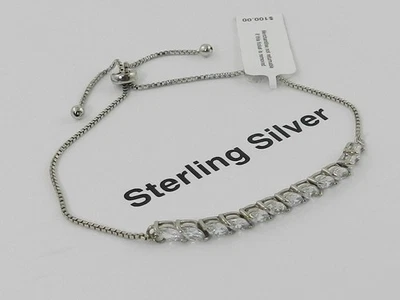 Giani Bernini Cubic Zirconia Marquise Bolo Bracelet - Image 1 of 3