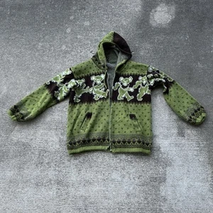 Grateful Dead Eden Rose 100% Alpaca Hoodie Size Medium Zip Up Rare Green Brown - Bild 1 von 14