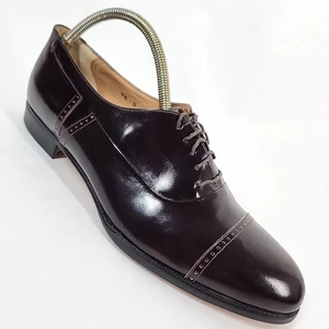 Scarpe eleganti Bally Marconi pelle uomo 9,5D vino Oxford punta cappuccio made in Italy nuove - Foto 1 di 13